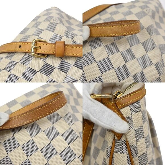 LOUIS VUITTON Siracusa PM Shoulder Bag Damier Azur Leather White N41113 12AA089 - Picture 9 of 15